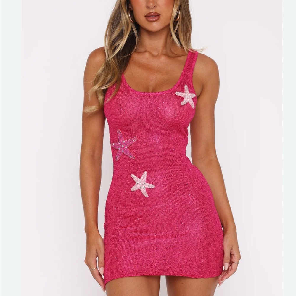White Fox Boutique Pink Starfish Mini Dress